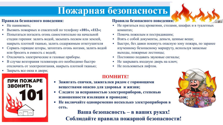 Соблюдайте правила пожарной безопасности.